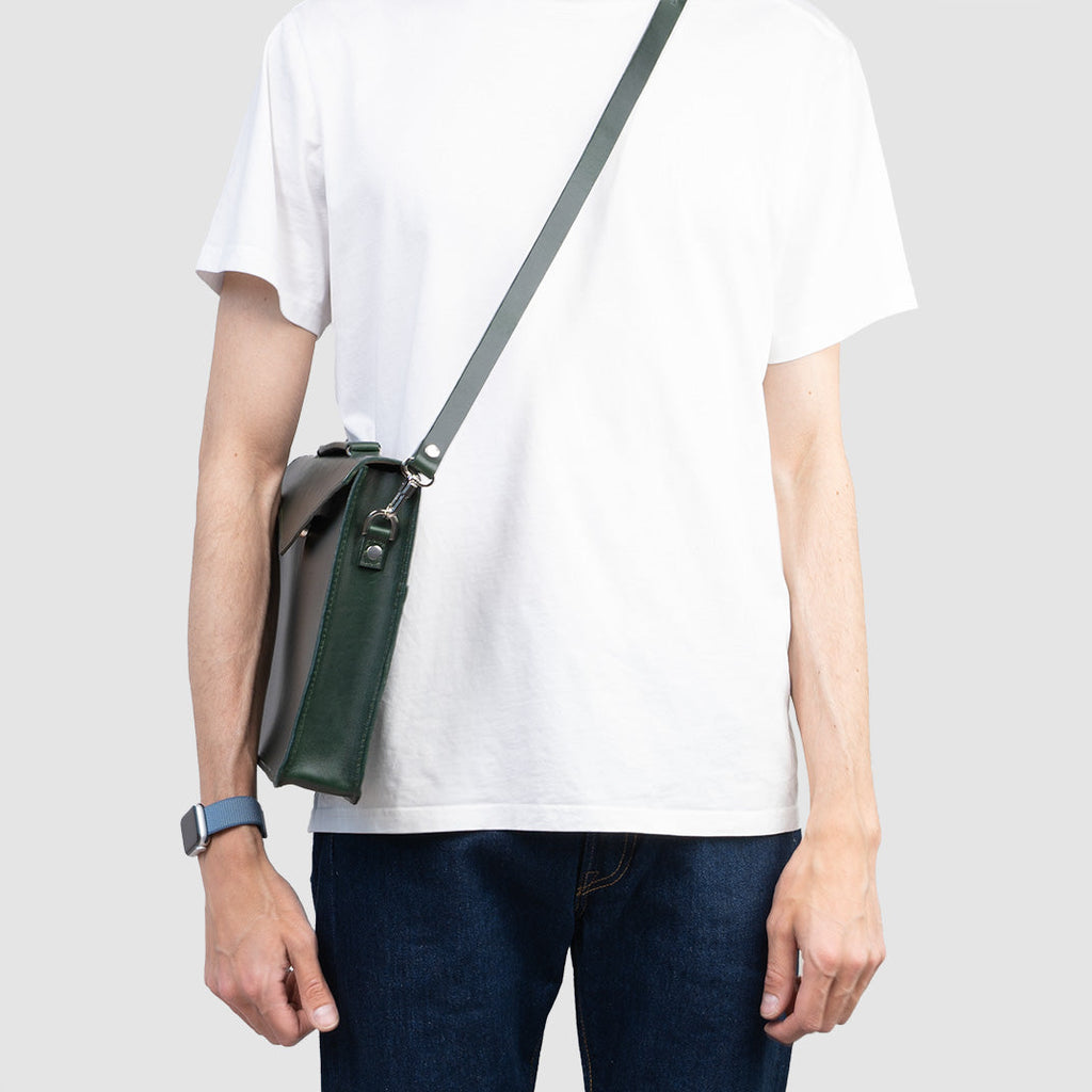 Leather Briefcase (Gray)-3